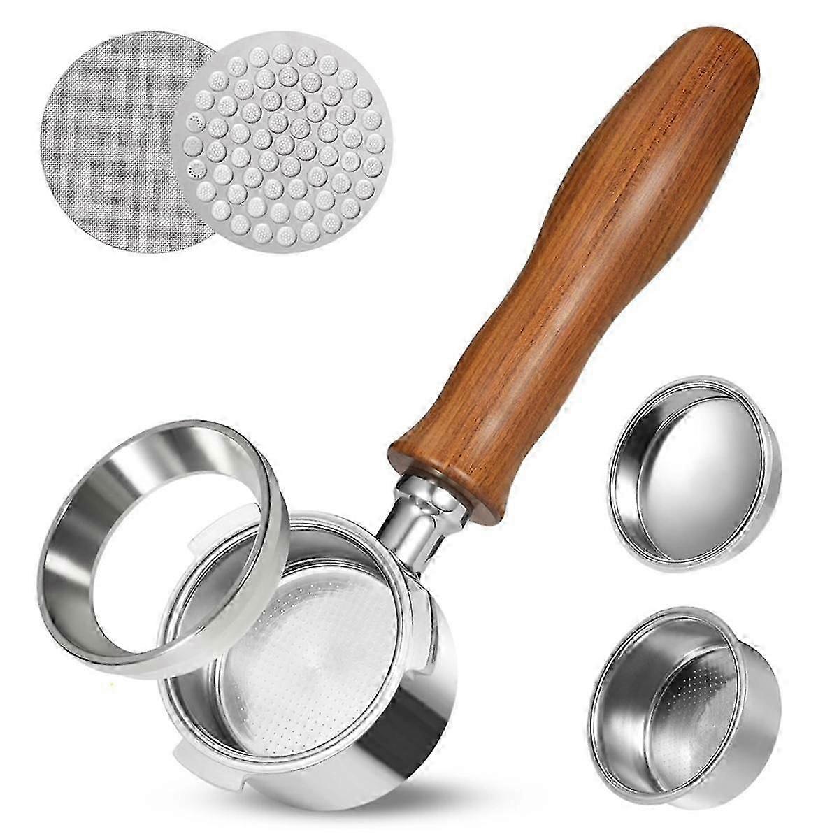 51mm Bottomless Portafilter, Professional Espresso Portafilter with Filter Basket, Screen and Espresso Dosing Funnel