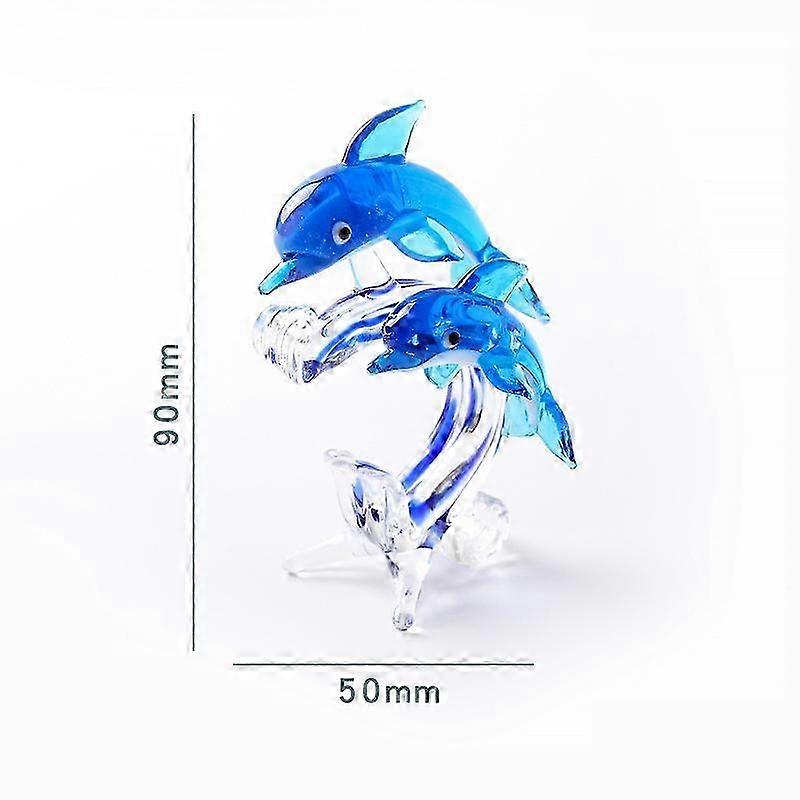 Glass Dolphin Figurines Tabletop Decorative