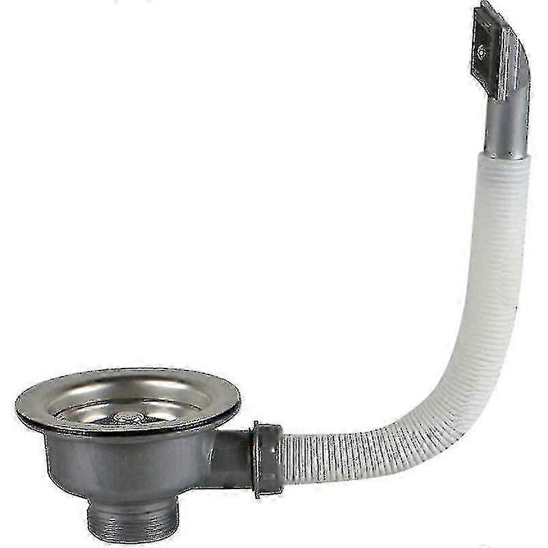 Sink Drain with Overflow, Stainless Steel Square Basket, 110mm, 1", Stainless Steel + ABS