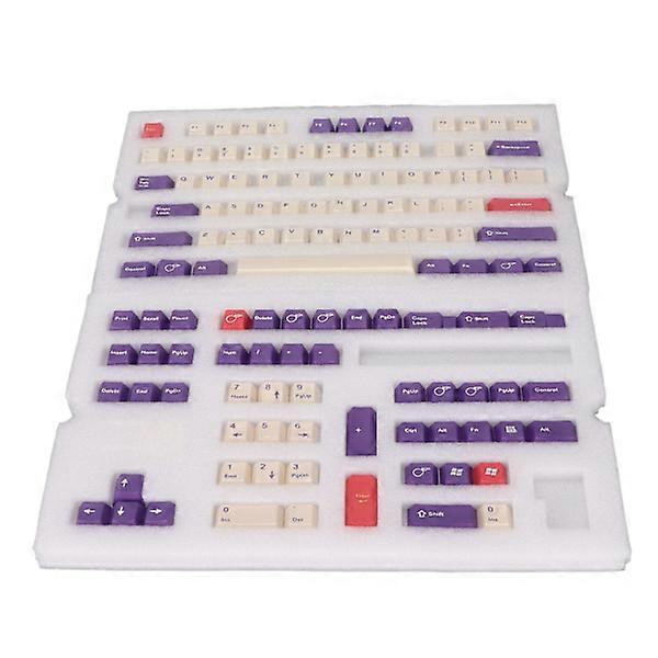 PBT Keyboard Keycaps 128 Keys Vibrant Colors Fadeless Durable PBT Easy Installation Plum