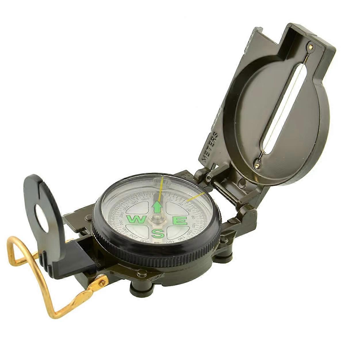 Compass for Outdoor Camping, Hiking Survival - Green Folding Lensatic Compass, Precise Navigation & Expedition Tool