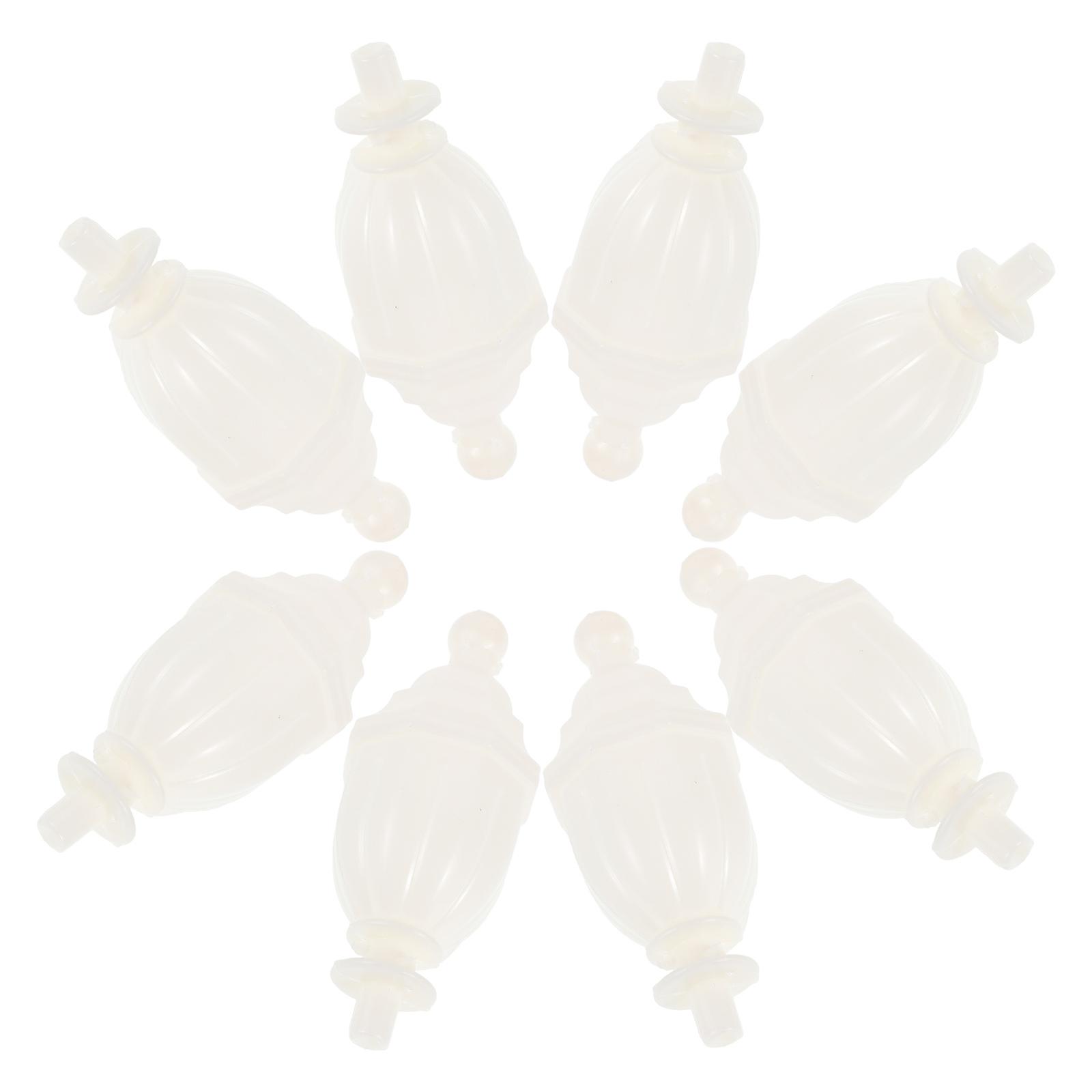 8pcs Mosquito Net Decorative Plastics for Bedroom Bed Net Pole Topper White Accessories Set