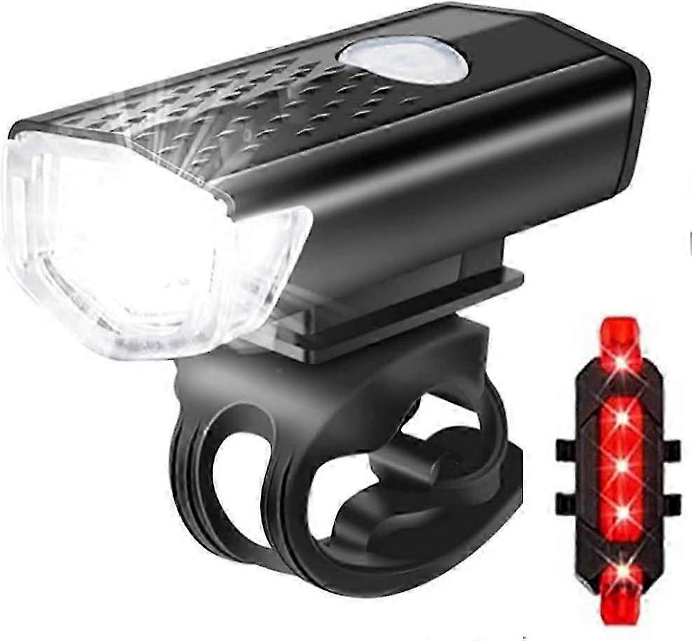 USB Rechargeable Bike Light Set with Bright Beam