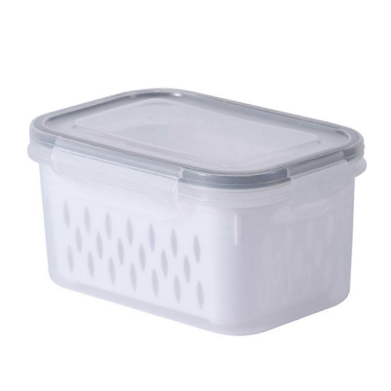 storage box for veggies with sealing and drain basket