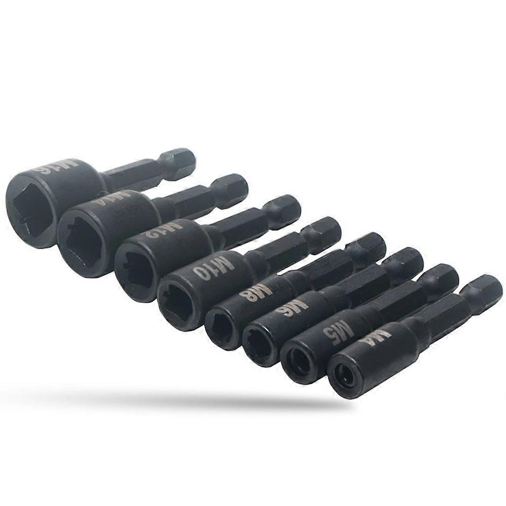8pcs Tap Die Socket Adapter 1/4 Inch Hex Shank Machine Screw Metric Plug Threading Tool for Electric Drill -M16