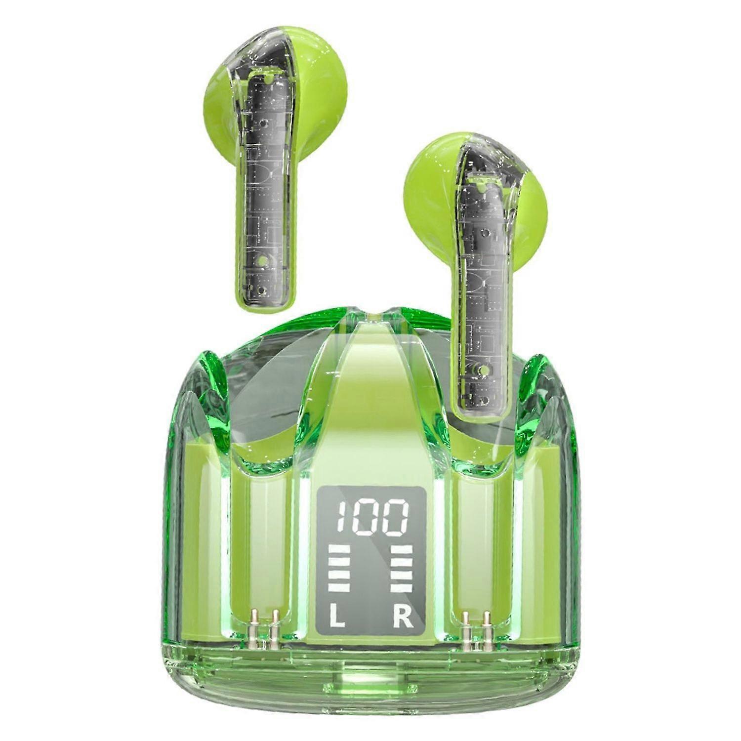 Wireless Earbuds TWS Bluetooth 5.3 Noise Cancelling with Microphone for iPhone Android(Green)