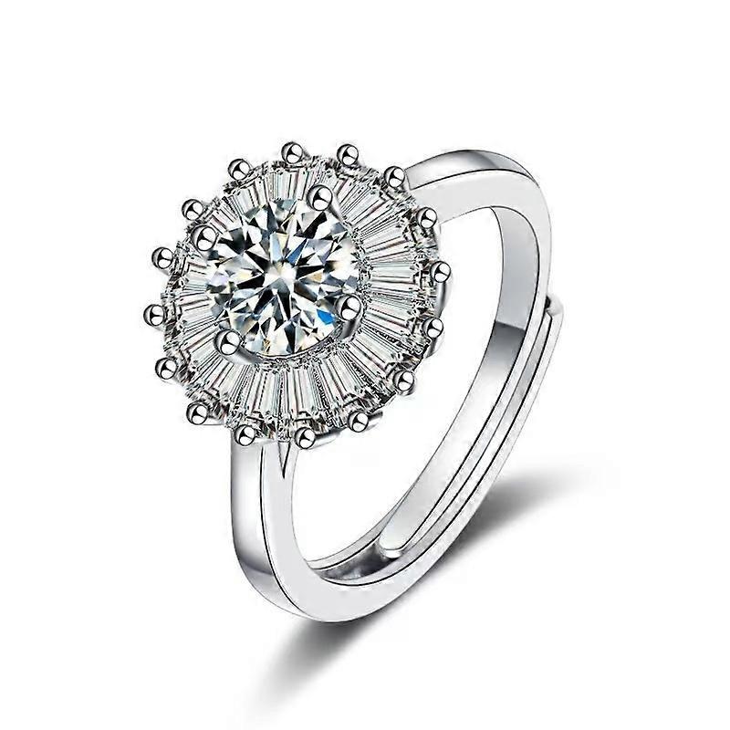 Ring, Four-prong Simulated High Carbon Diamond 1 Carat Customizable Solitaire for Wedding Proposal
