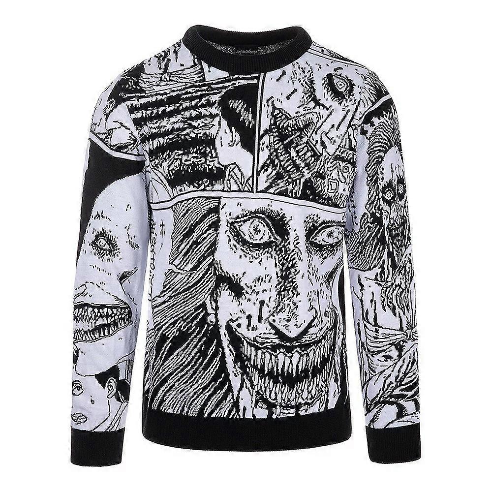 Junji-Ito Unisex Erwachsene Lächeln Muster Strickpullover