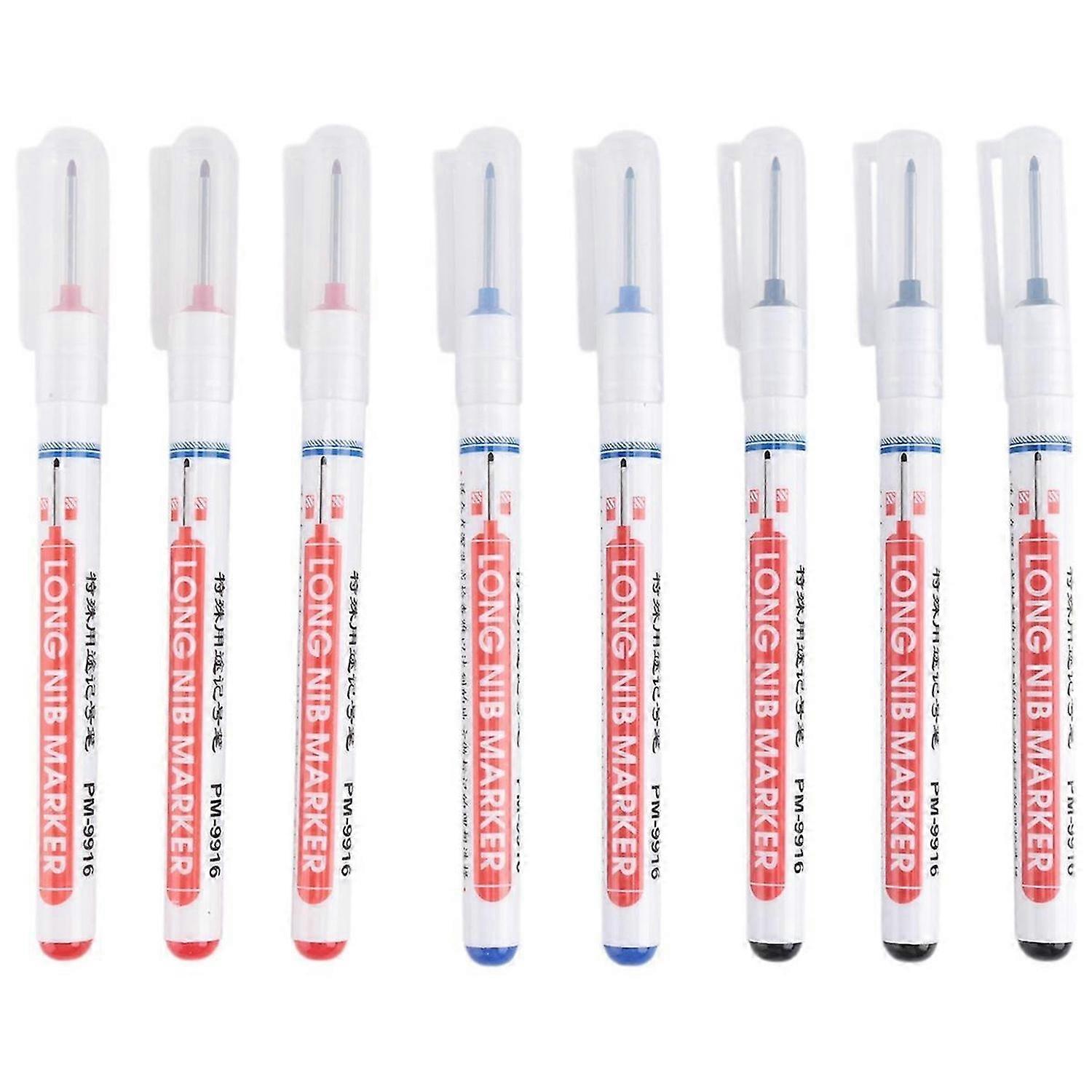 8 Multi-Purpose Deep Hole Marker Pens Carpentry Colorful Marker Pen