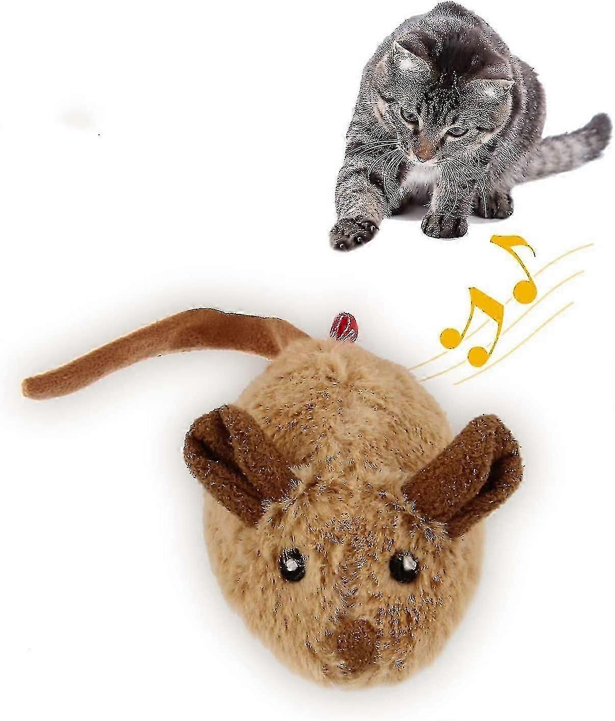Gigwi Interactive Cat Toy Mouse, Moving Automatic Cat Toys Mice Electronic With Furry Tail, Automatic Squeaky Cat Toys For Kitten Indoor/outdoor Exerc