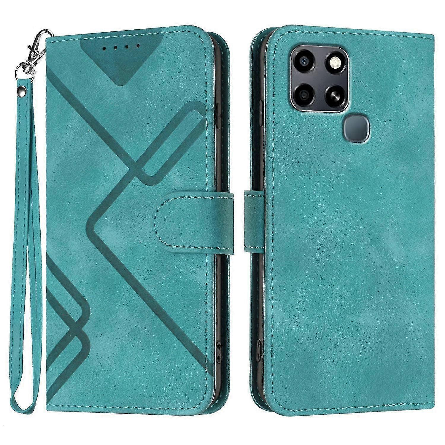 Line Pattern Skin Feel Leather Phone Case 2025