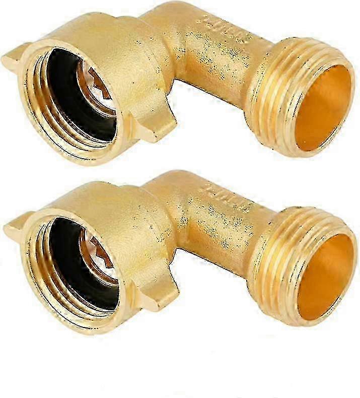 2pcs Solid Brass 90 Degree Hose Adapter with 4 Replacement Washers 2025
