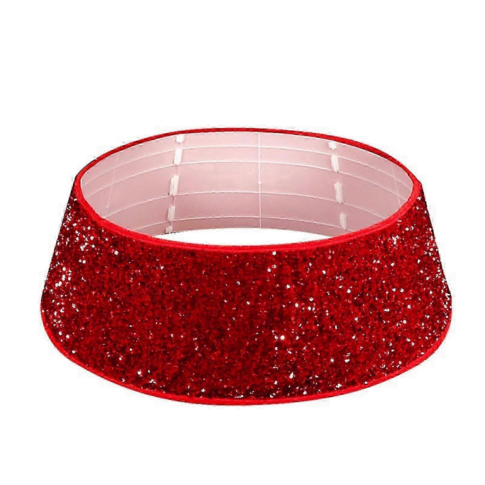 Elegant Holiday Decor, Sequin Christmas Tree Collar, Sparkling Tree Base Cover, Durable Polyester Fiber Skirt, Foldable Christmas Tree Ring for