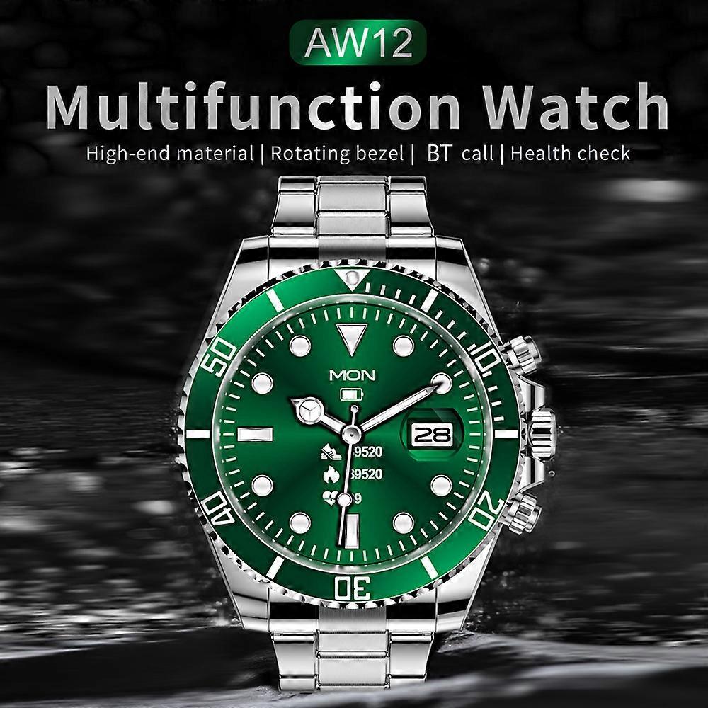 Smart Watch BT Call Blood Oxygen Heart Rate Monitor Sleep Tracker Exercise Mode Message Reminder for Android/iOS Stainless Steel Men's Business Watch