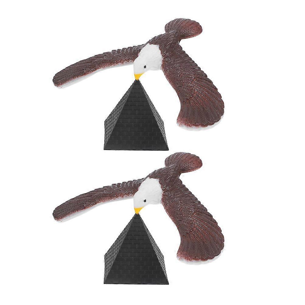 Balancing Bird 2pcs Balance Eagle With Pyramid Stands Bird Gravity Toy Novelty Self Balancing Eagle Prank Toy For Home Office Desktop For Children Tod