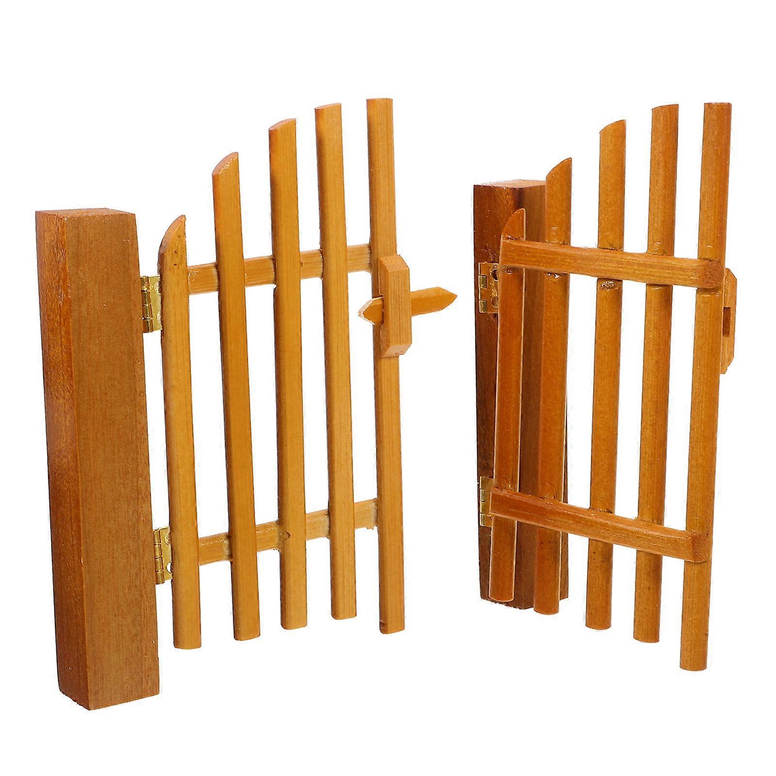 Wooden Gate Model for Doll House with Realistic Miniature Door Model