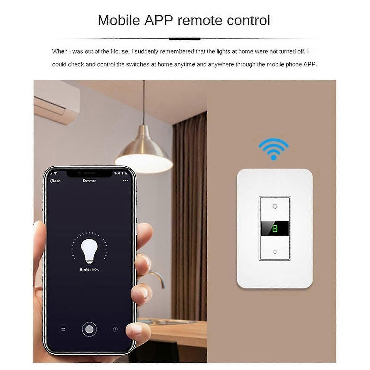 Wifi Smart Switch, Button Dimming Graffiti, Smart Life APP Control