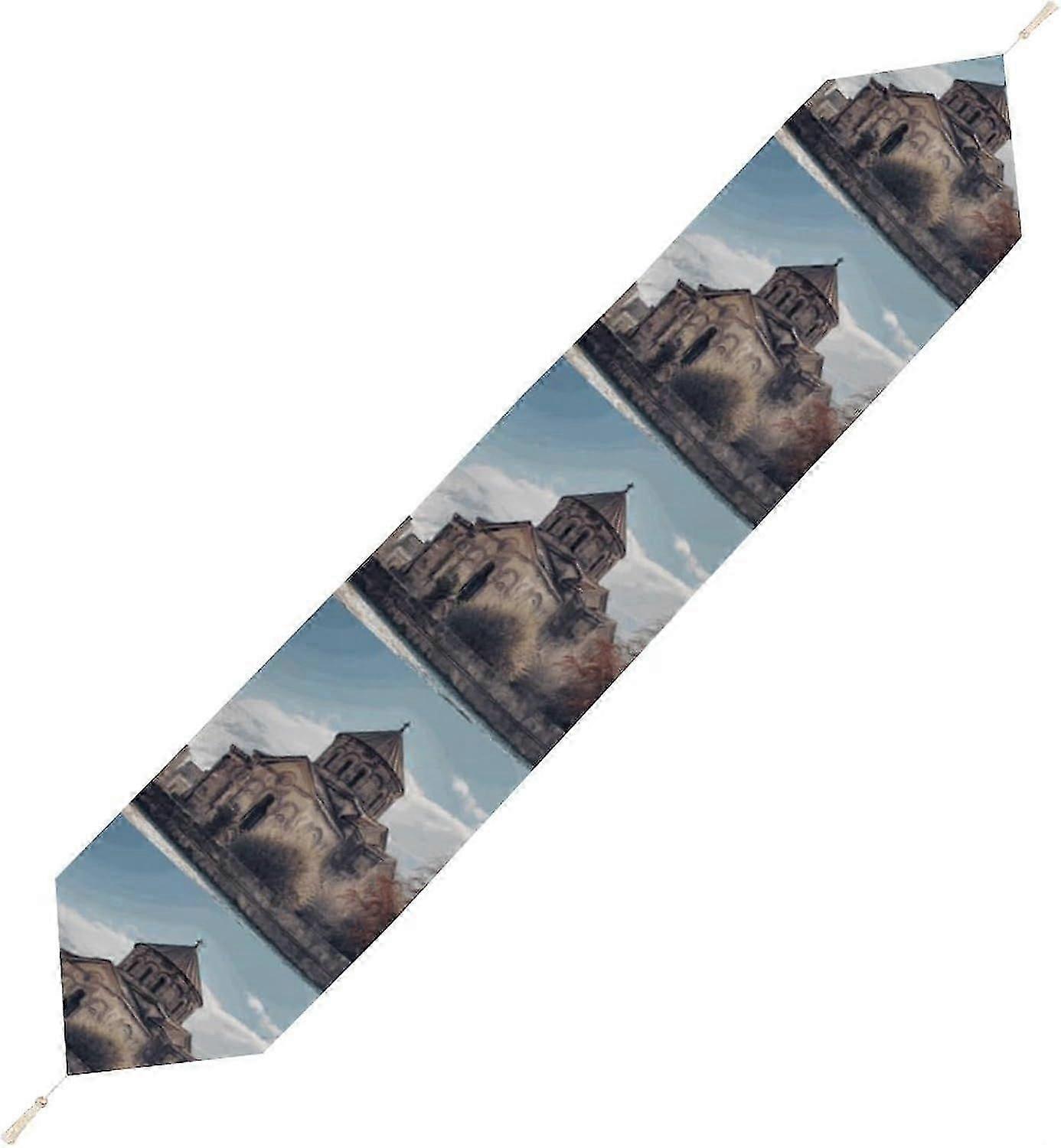 Armenian Church Table Runner, Seasonal Kitchen Dining Table Runner, Party Center
