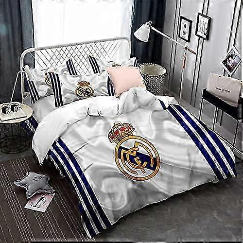 Capa de Edredom de Time de Futebol Presente Único Conjunto de Cama de Natal Sem Rugas Leve Durável + 2 Fronhas ) - DSW