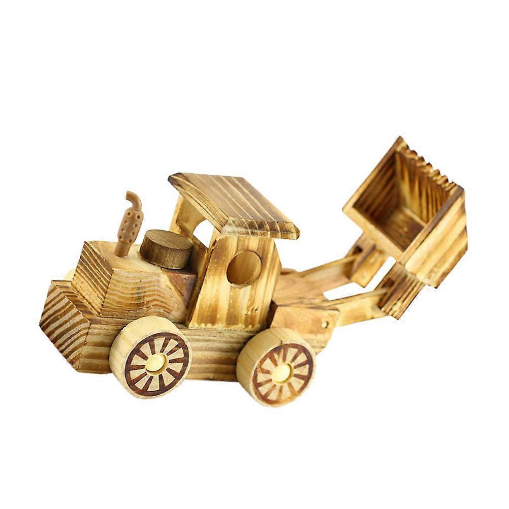 Simulation Pushdozer Model for Decoration Assorted Color Wooden Toy