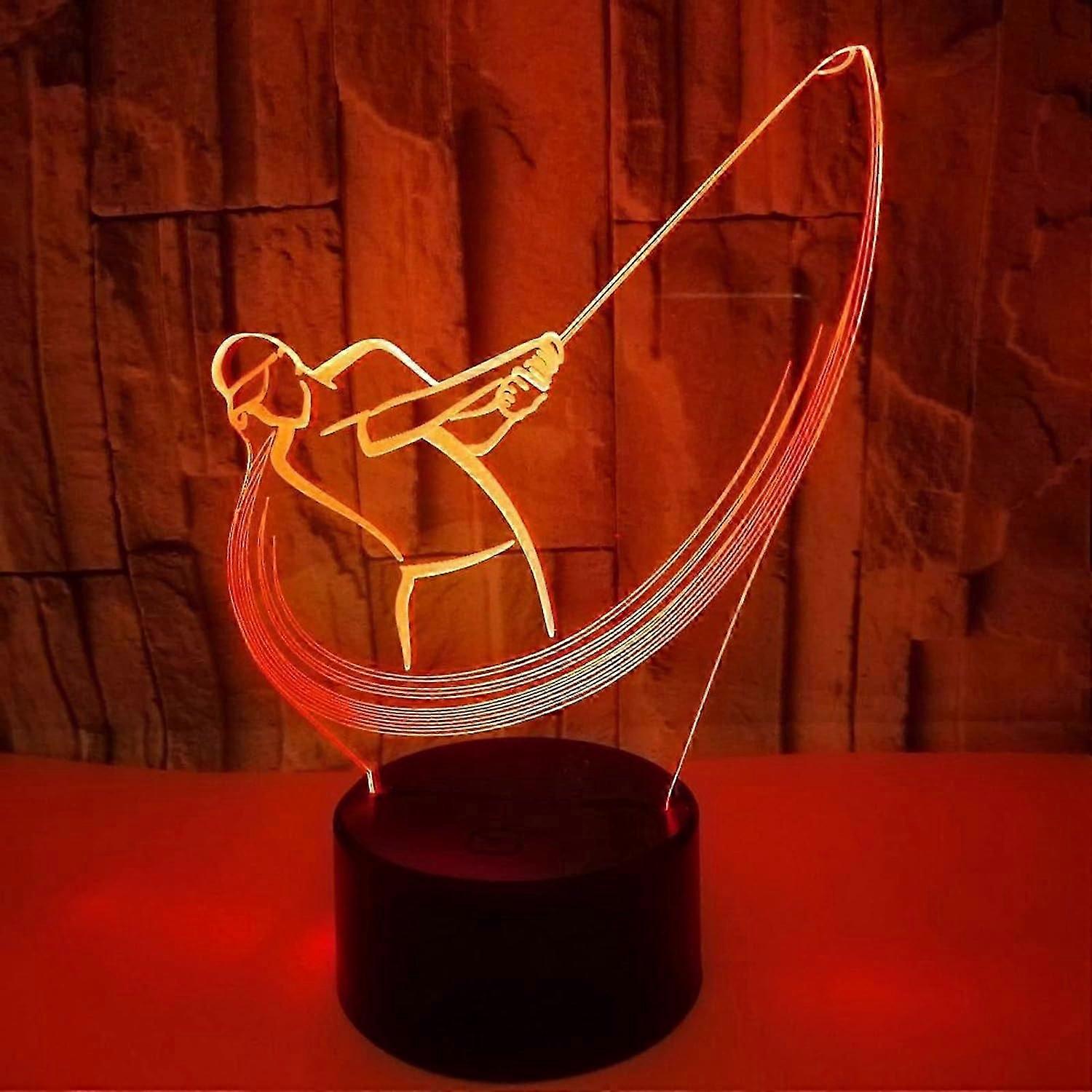 3D Illusion Lamp, Variable Color Night Light, Golf Image Night Light, Touch Switch Color Change, Remote Control Switch Color Change