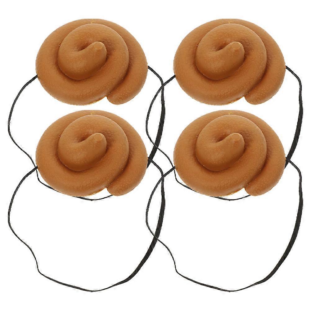 Funny Simulation Poop Hat for Costume 12Pcs Prank Headgear Light Brown