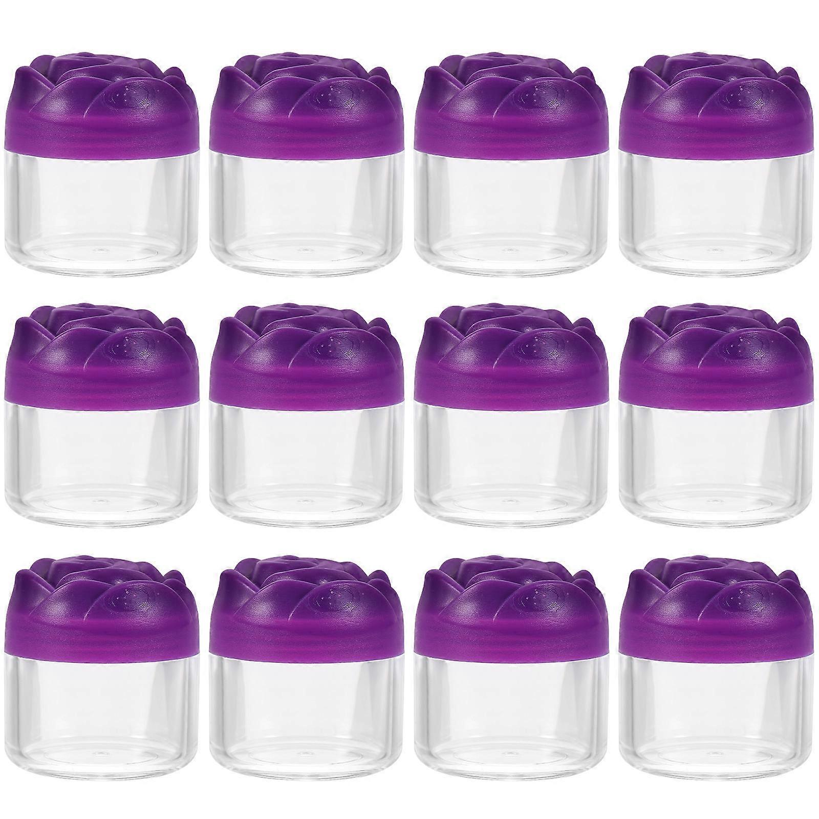 Cream Jar Cosmetic Jars for Storage 24Pcs Purple Plastic Refillable Jars