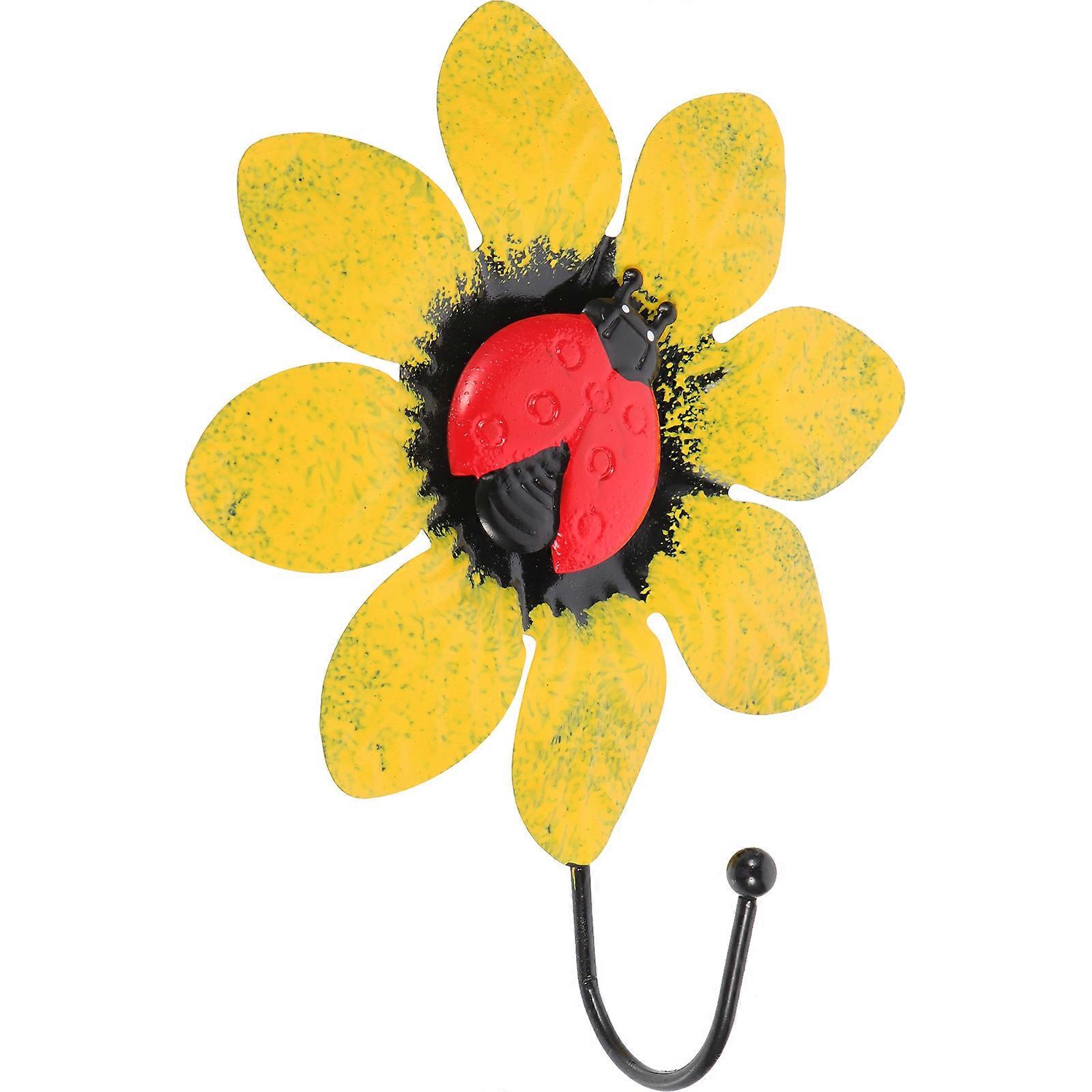 Multifunction Hook Iron Hat Hanger for Curtain 5Pcs Yellow Wall Mounted