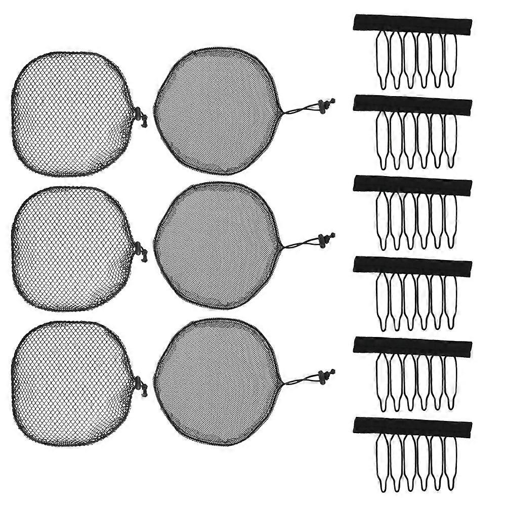 Breathable Hair Net 2 Sets Black Weaving Elastic Ponytail Wig Making Tools Stretchable Properties Suitable For Most People