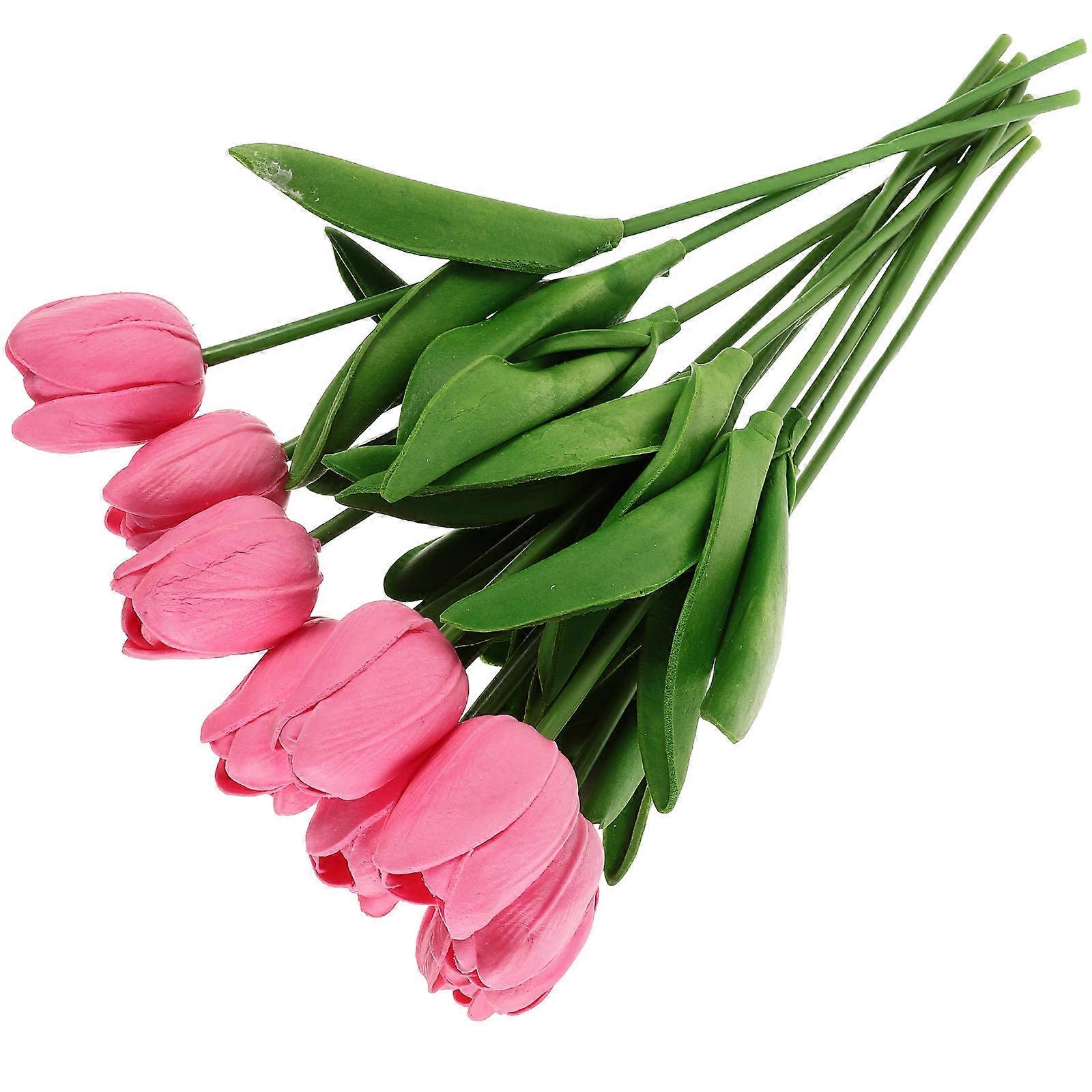 Pink Tulips Artificial Flowers Floating Candle Centerpiece for 24Pcs