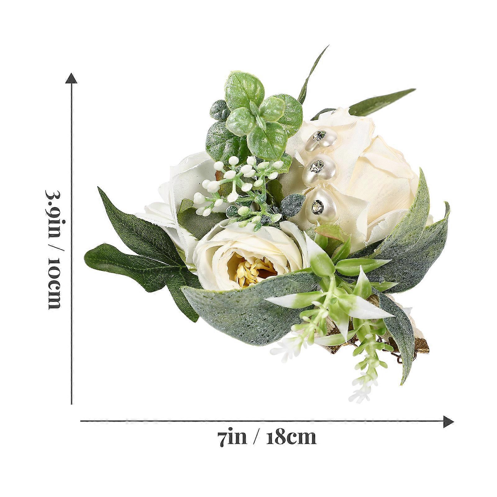 Elegant Design 4Pcs Bride Wrist Flower Bracelet for Wedding Party with Simple Charm and Decoration