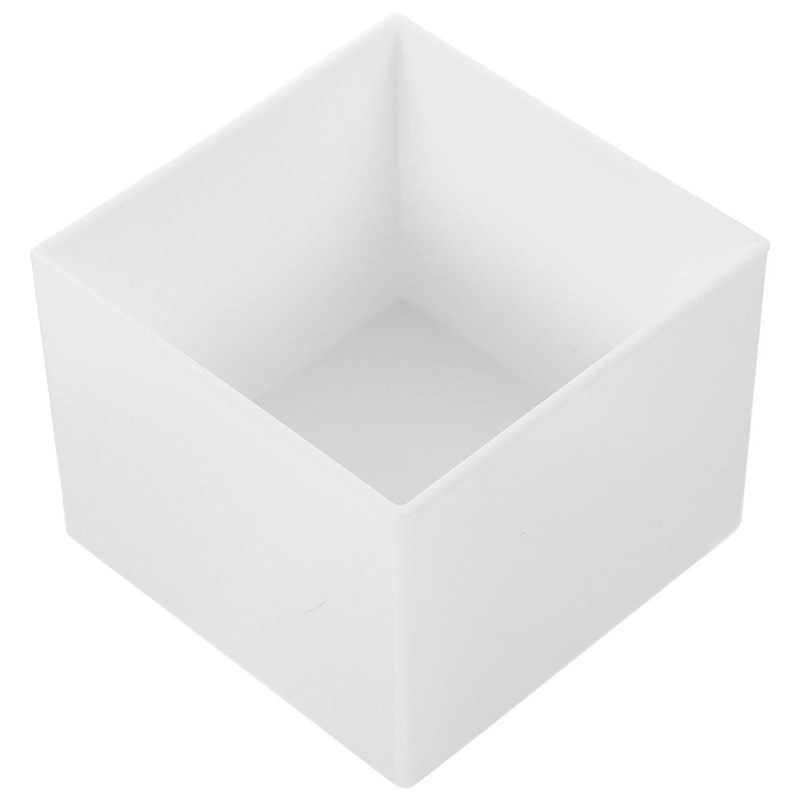 Tea Storage Organizer Square Countertop Items Acrylic White Organizing 1Pack