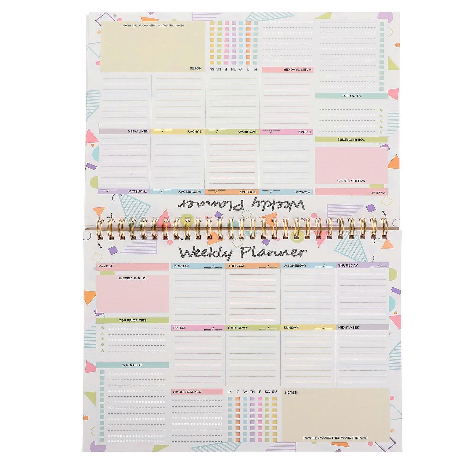 Projects Planner Notebook 3Pcs Spiral Binding Weekly Organizer for Home Use