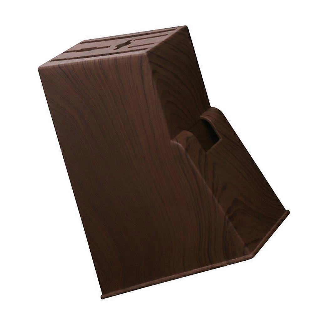 Brown Kitchen Cutter Storage Holder Plastic Rack for Desktop 1Pcs