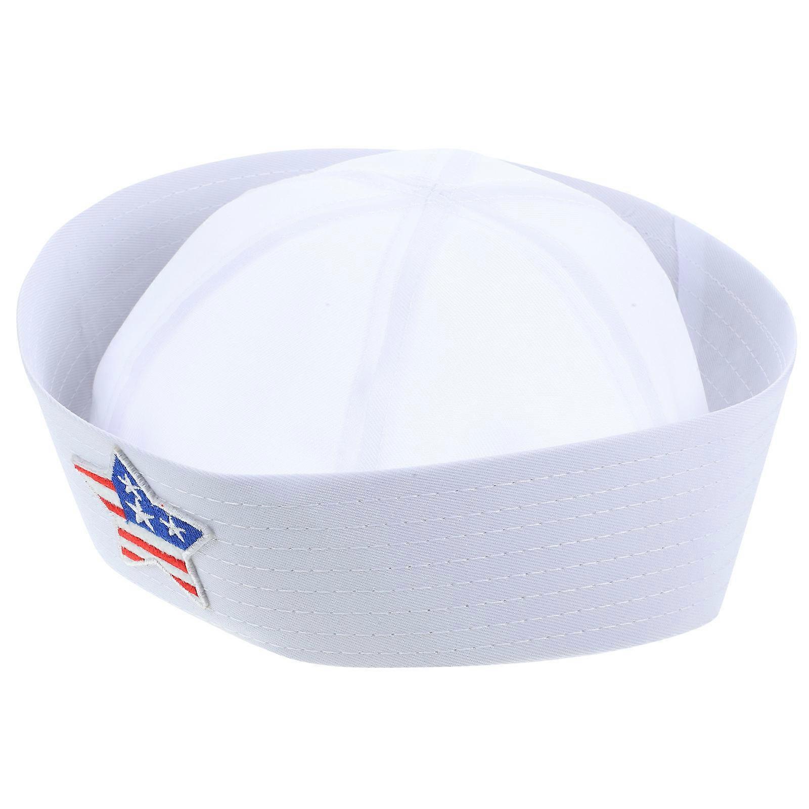 4Pcs White Captain Hat for Wearing Polyester Cosplay Boat Hat Set