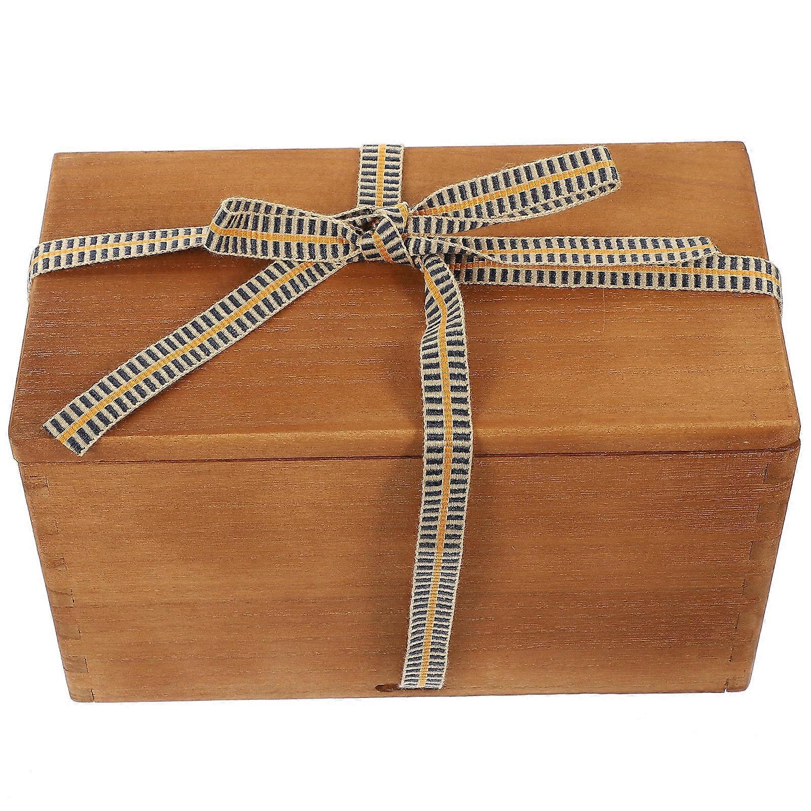 Wooden Storage Box Teacup Organizer with 2Pcs for Gift Wrapping