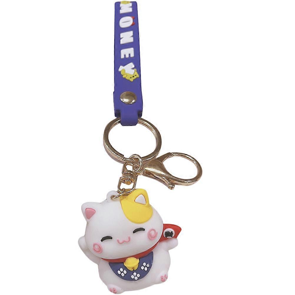 Japanese Style Cat Keychain Fortune Cat Keyring for Decoration 5Pcs Pendant