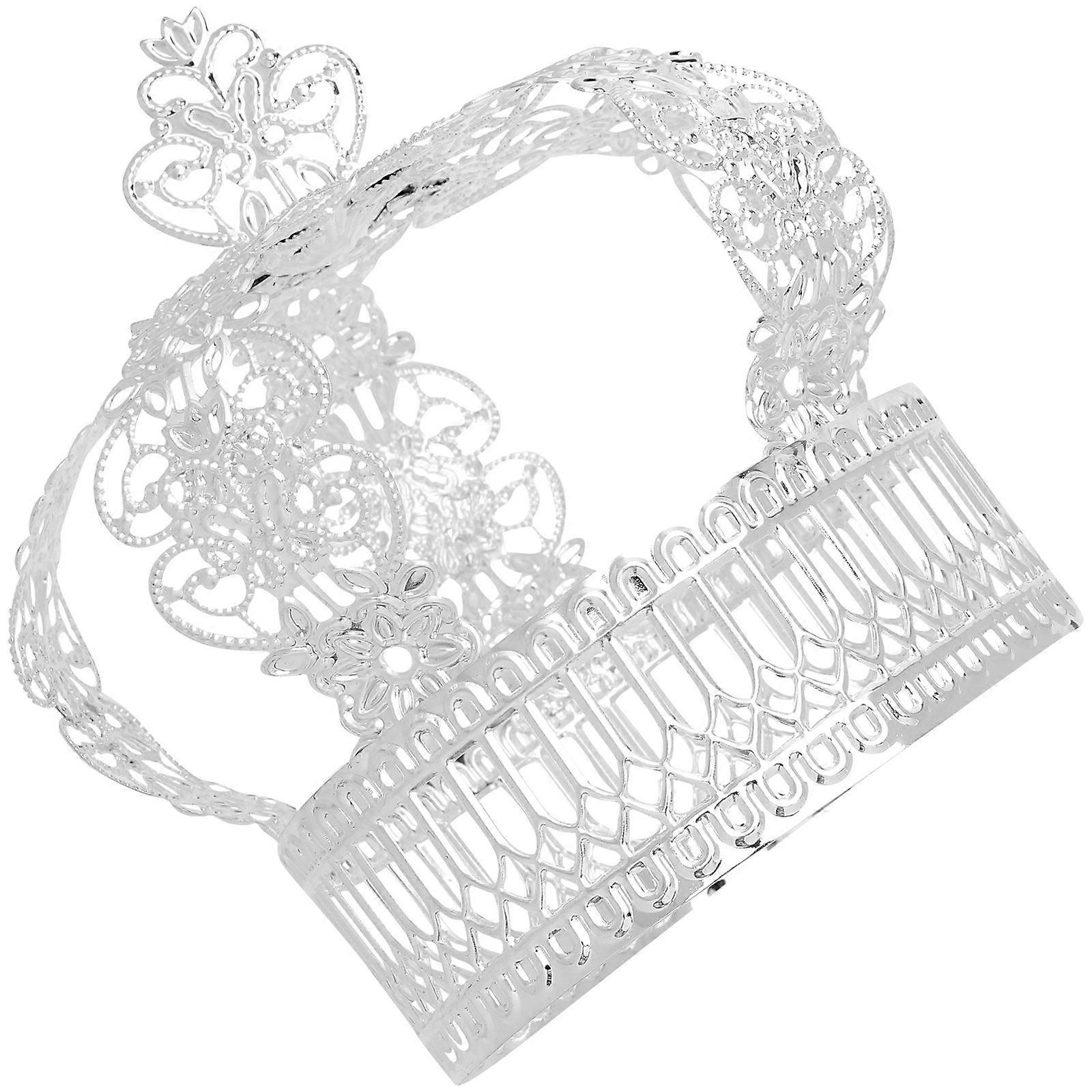 Cake Topper for Decoration 2Pcs Silver Metal Cake Crown Party Supplies