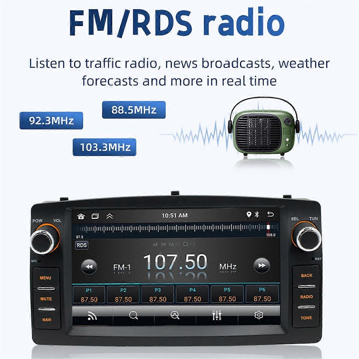 7 Inch 2 Din Android Car Radio Multimedia Player Android Auto Carplay for E120 2003-2006 F3 2005-201