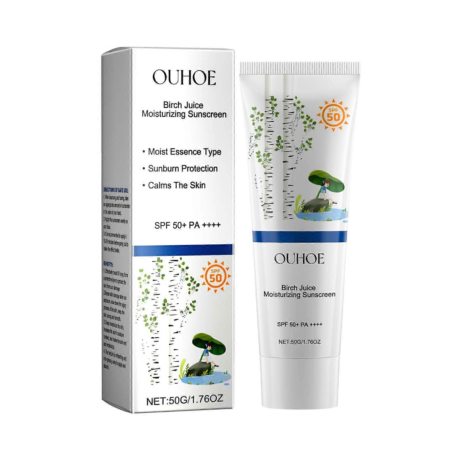 OUHOE SPF50+ PA++++ Moisturizing Sunscreen – Essence-Type Face Cream, Powerful UV Defense