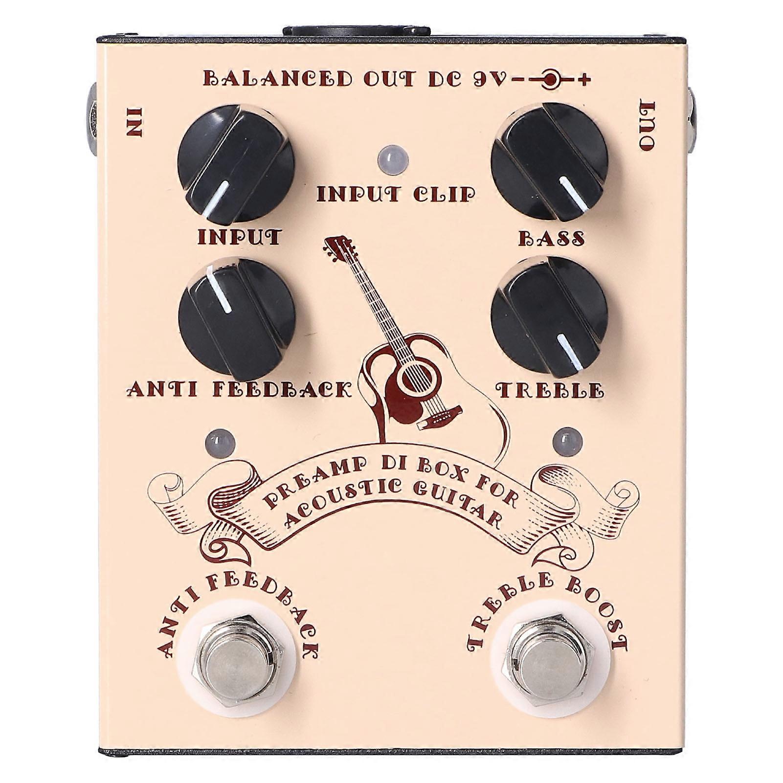 Guitar Preamp Analog Stompbox Pedal DC9V 100mA Knob Control