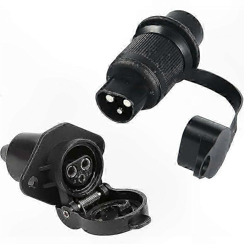 12V Electrical Connector for Trailers and Agricultural Equipment - 3 Pin Plug and Socket Set