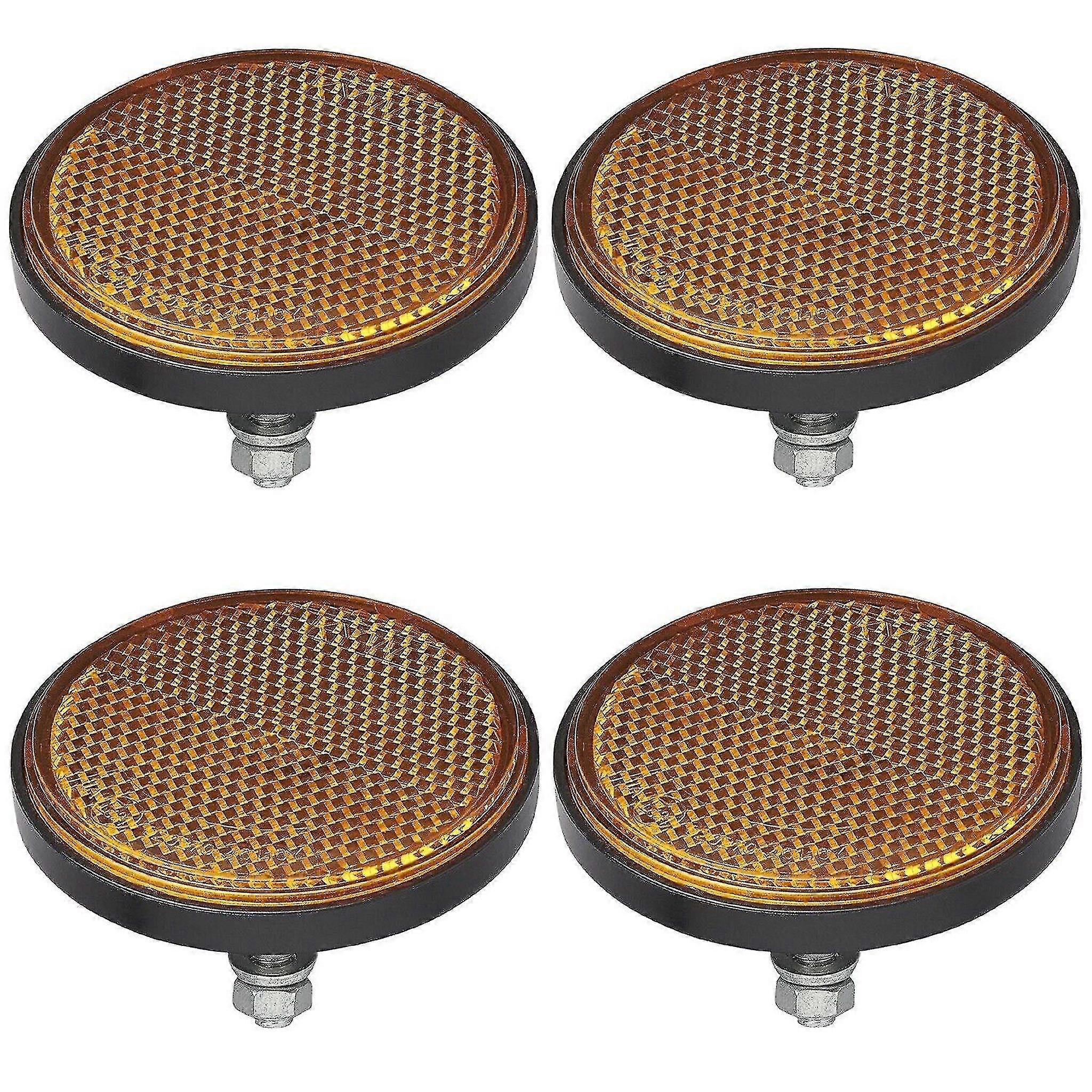 4pcs refletor laranja redondo refletor reboque refletor lateral com parafusos