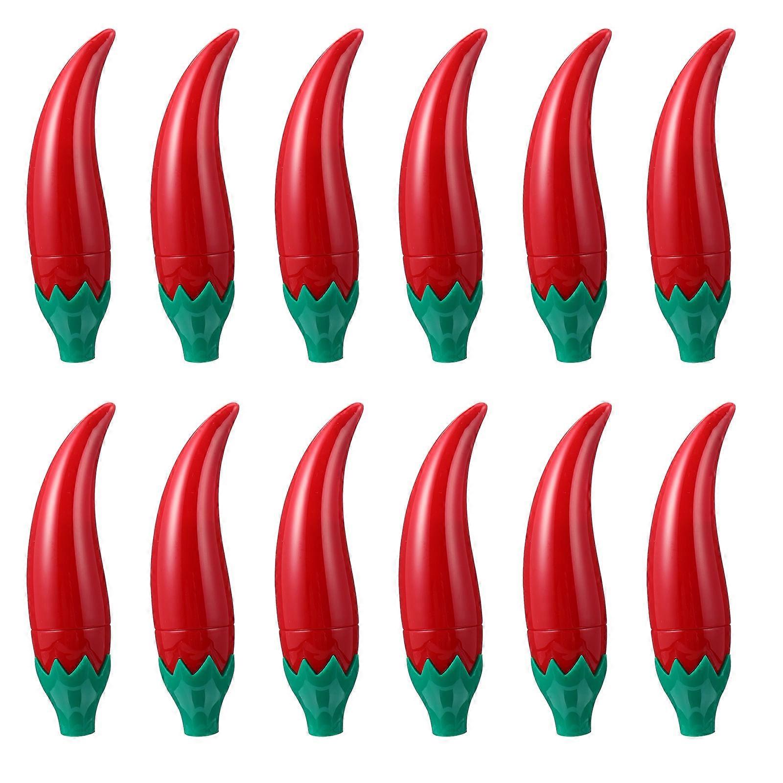 Lip Balm Bottle Chili Shaped Container for DIY Use 36Pcs Red