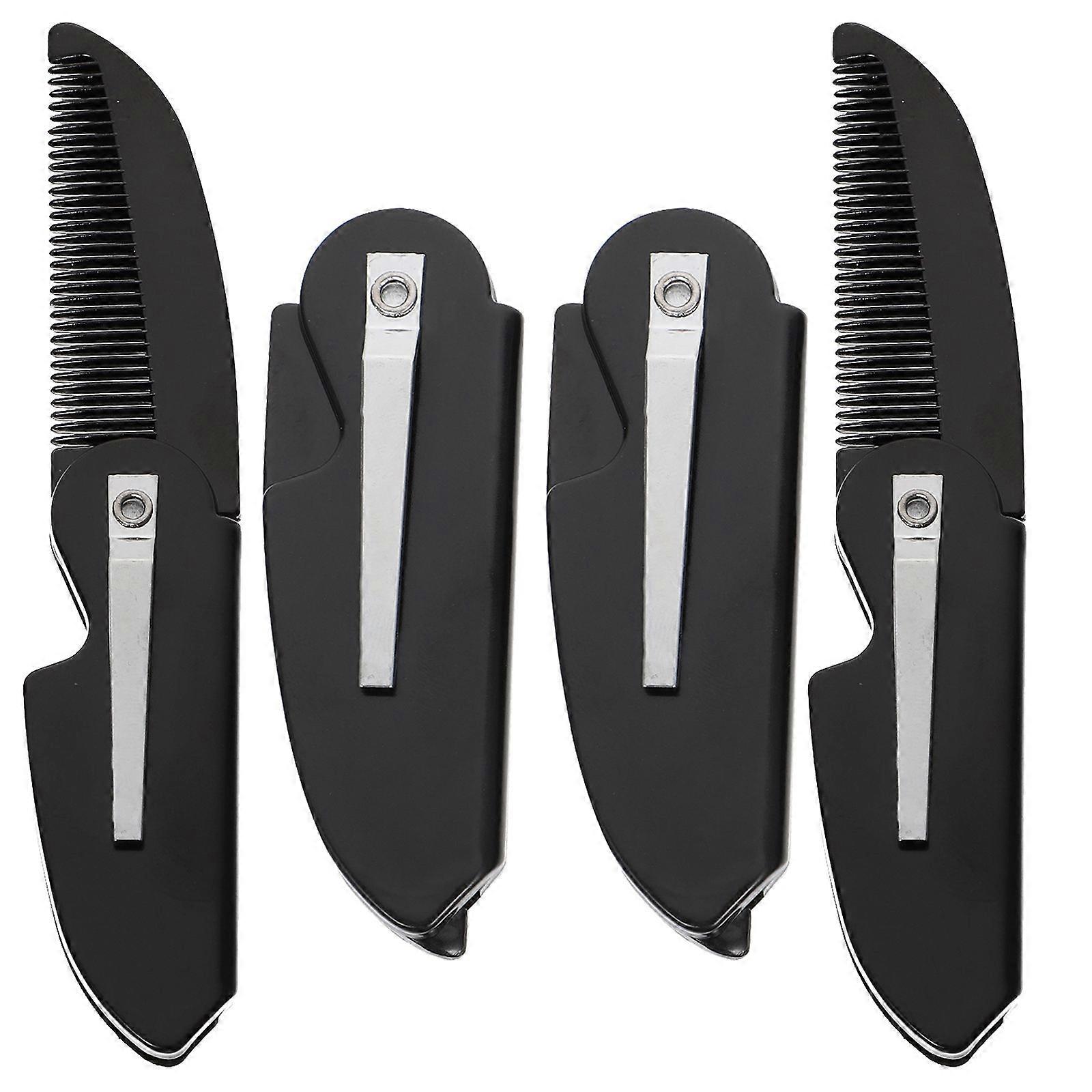 Black Folding Beard Comb Mustache Comb for Men 12Pcs Beard Styling Tool