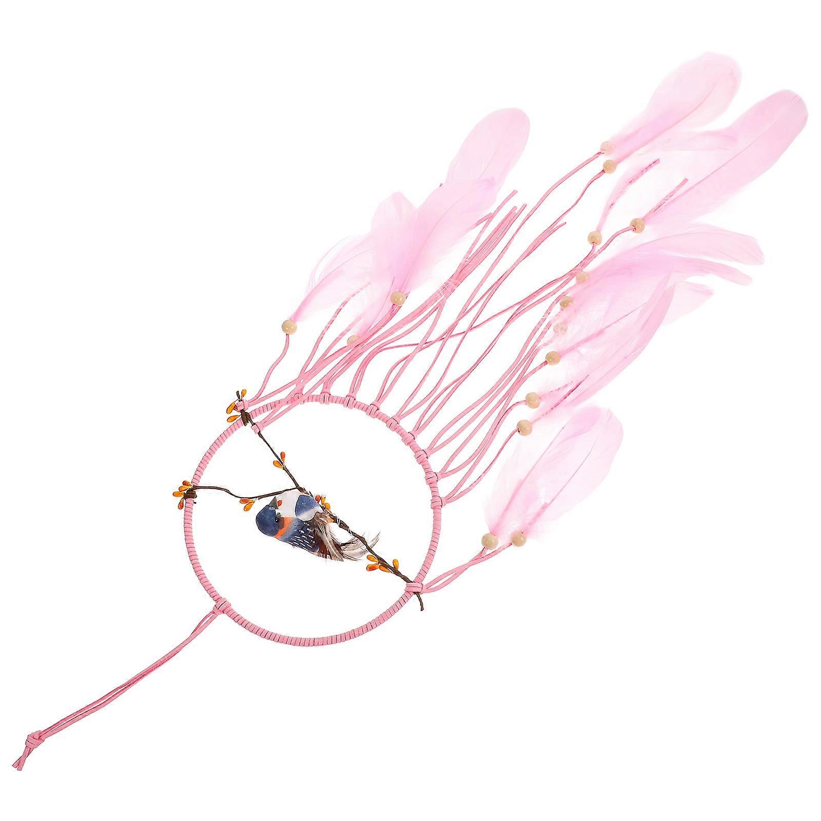 Woven Wall Hanging Dream Catcher for Decor 4Pcs Pink