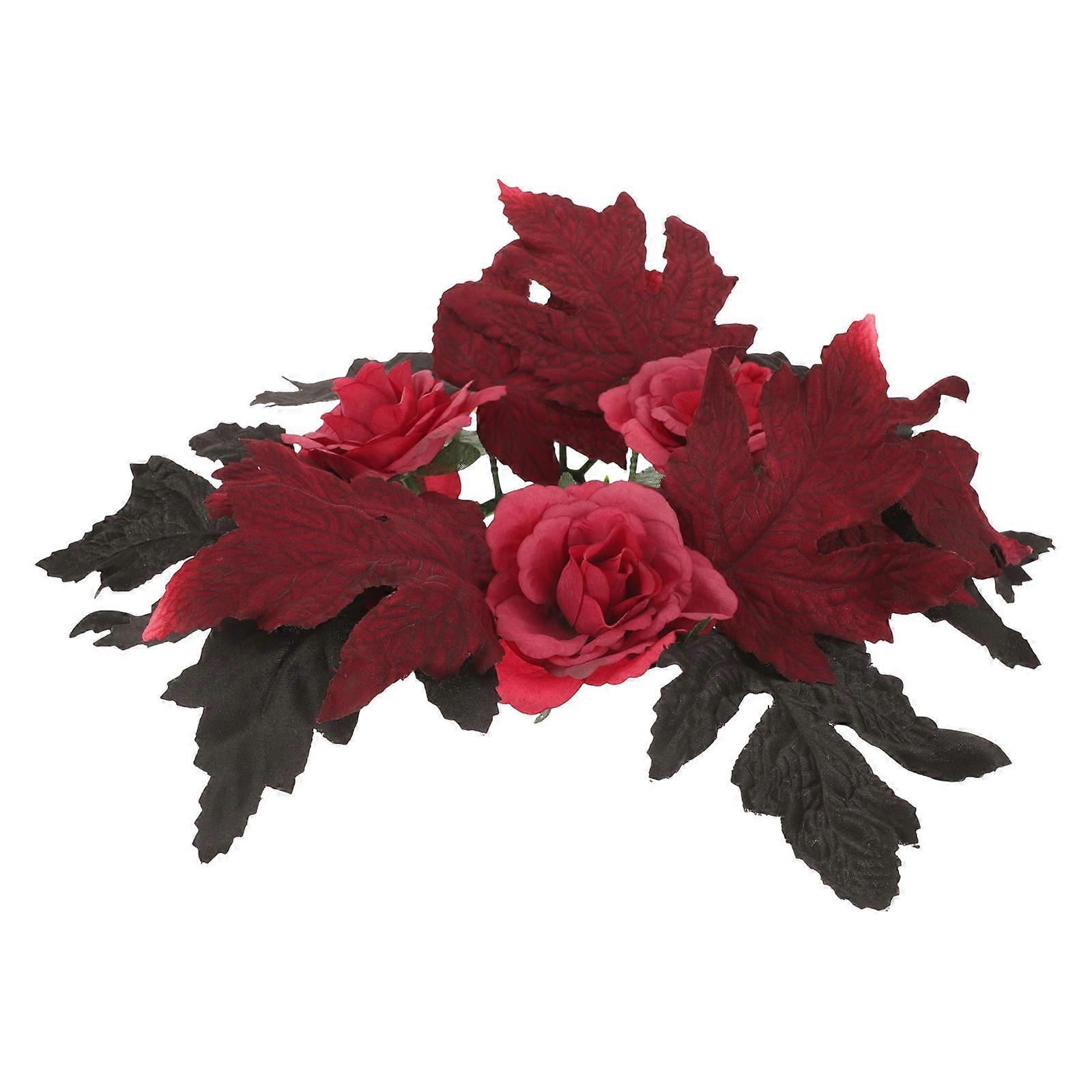 Multi Color Candle Ring Wreath for Party Use 3Pcs Cloth Material