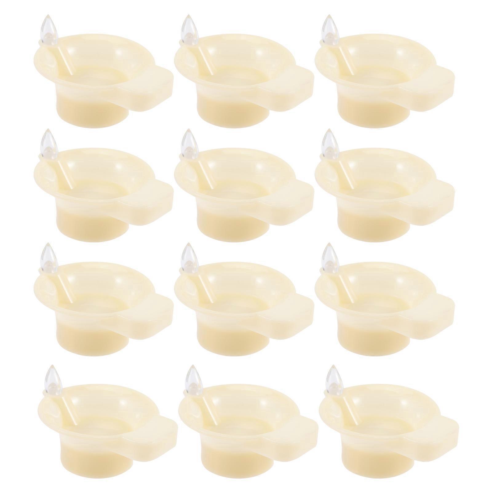 LED Floating Candle Light for Decoration 24Pcs Waterproof Beige