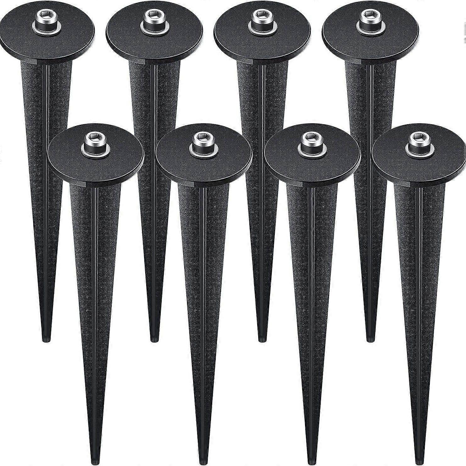 Black Plastic Garden Stake - Lamp Holder 8 Pack35X160mm