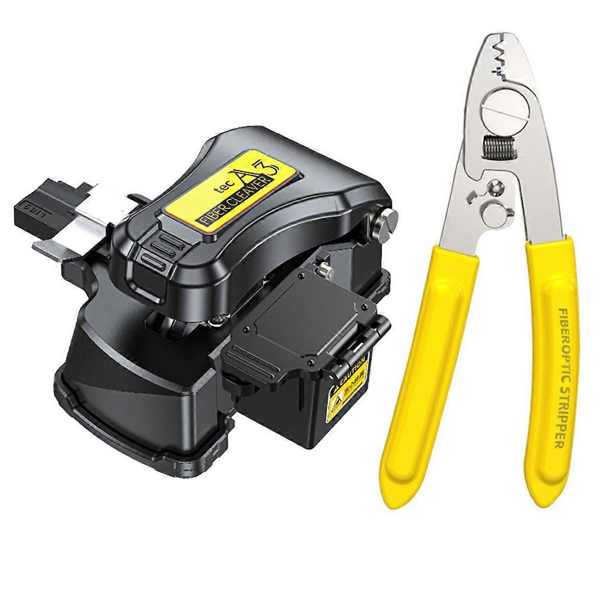 A3 One-Step Fully Automatic Fiber Optic Cleaver+2-In-1 Stripper
